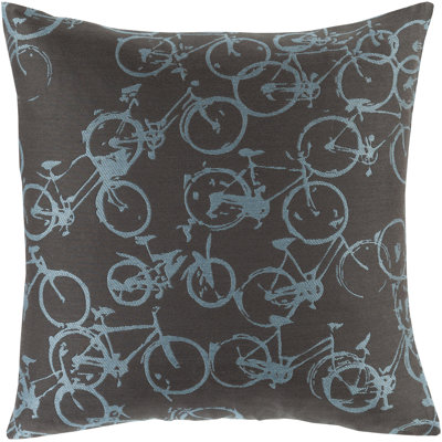 Pedal Power Embroidered Down Throw Pillow