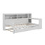 Lit de jour simple en bois avec tablettes de rangement intégrées, lit gigogne simple et bureau d'étude intégré-2000201909-2000201908