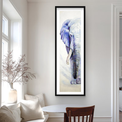Blue Elephant Framed Matted Print | African Home Decor Art