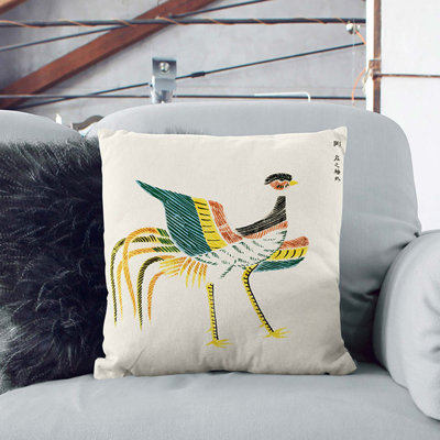 Colourful Crane Bird Square Throw Cushion