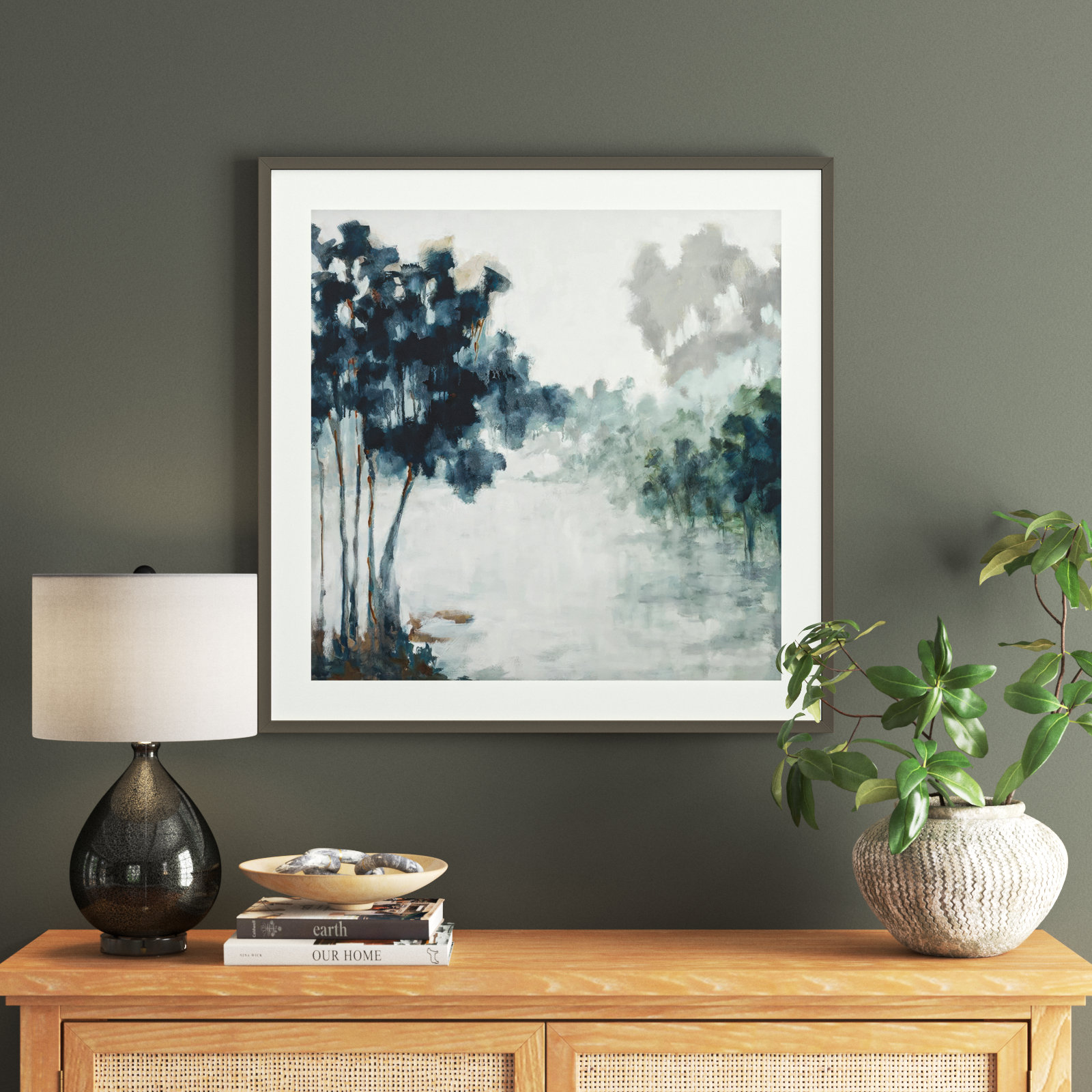 Soft Winter Light by Jacqueline Ellens, Gray Framed Paper, 33" H x 33" W