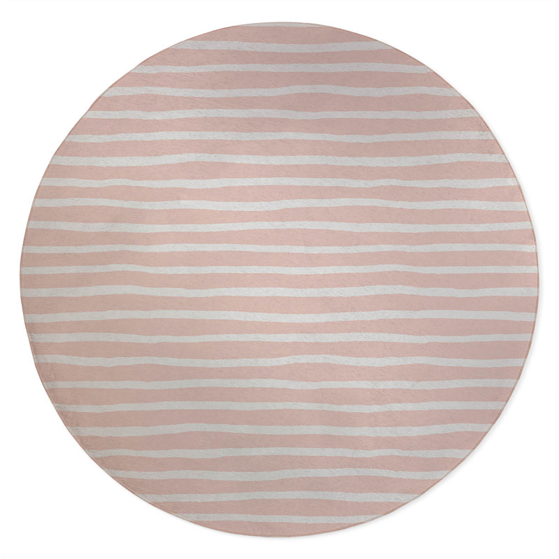 Spinal Row Non-Slip Outdoor Rug, Round 5'
