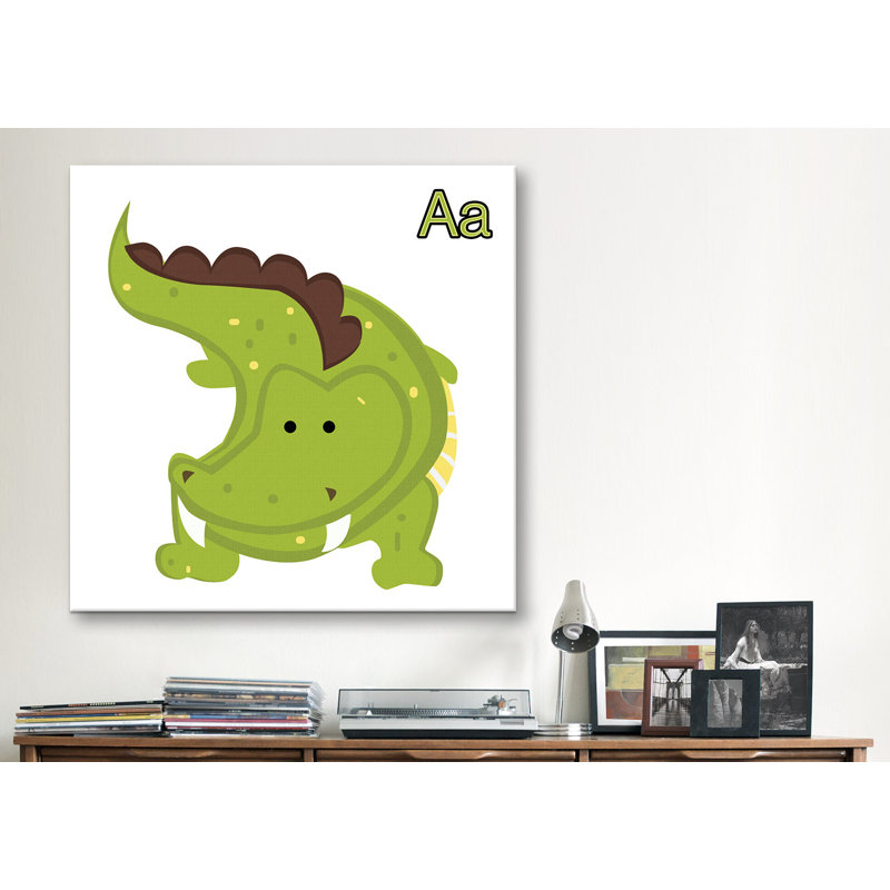 Nathan A is for Alligator - Print on Canvas, 12" H x 12" W x 1.5" D