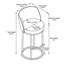 Ensemble de 2 tabourets de baril de comptoir modernes avec dossier, tabourets de bar en lin revêtus de lin, sièges d'appoint confortables pour tables à hauteur de comptoir et barres de petit-déjeuner-1960171125