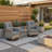 2-Person Patio Conversation Set With Rocking Swivel Chairs And Tempered-Glass Table-486542856