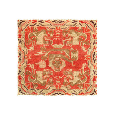 Antique 18th Century Chinese Ningxia Rug 2'1"X 2'3"