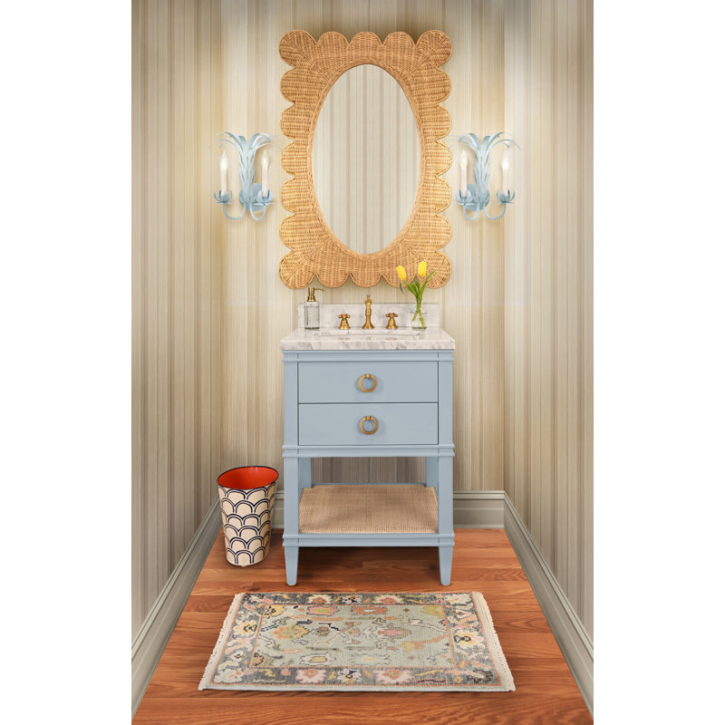 Rectangle Rattan Mirror, Woven Natural Rattan