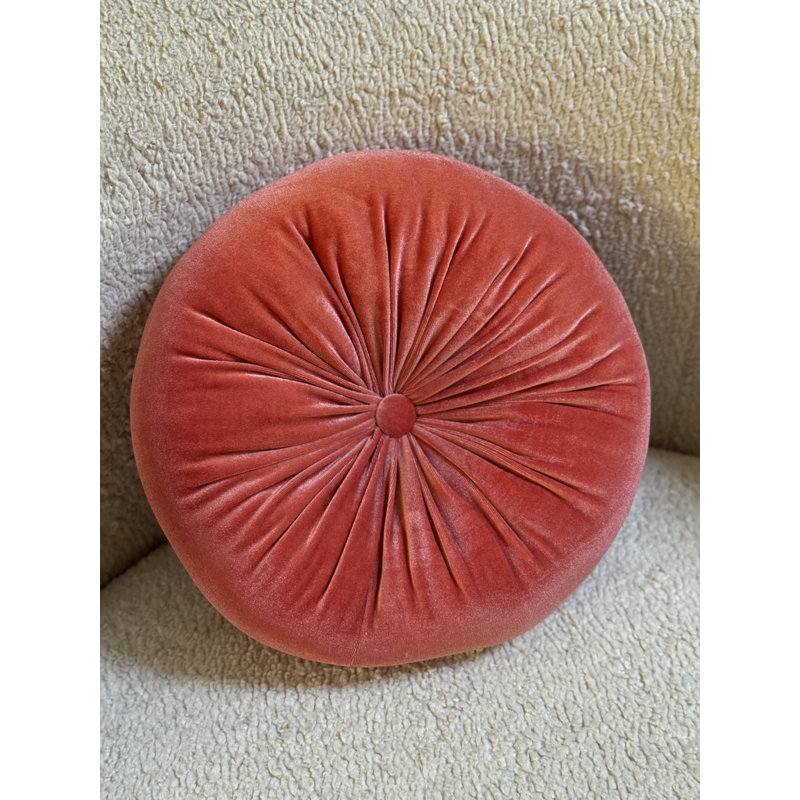 Therese  Tufted Round Throw Pillow, 12'' H X 12'' W, Sienna