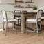Tabouret de bar gris patiné avec assise et dossier rembourrés gris-337692167