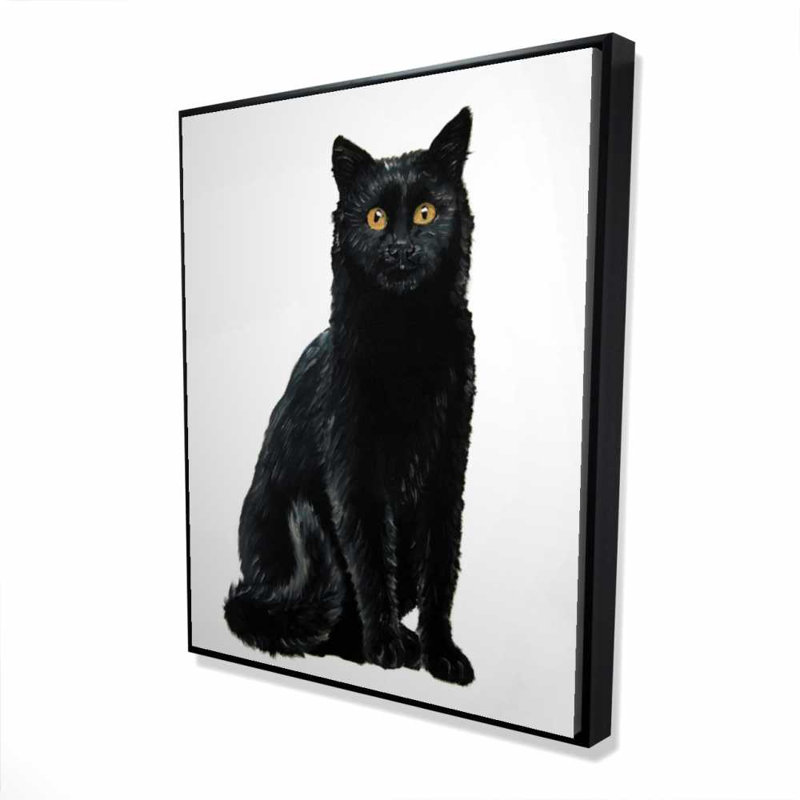 Toile encadrée Black Cat | Animaux noirs décoratifs pour la maison