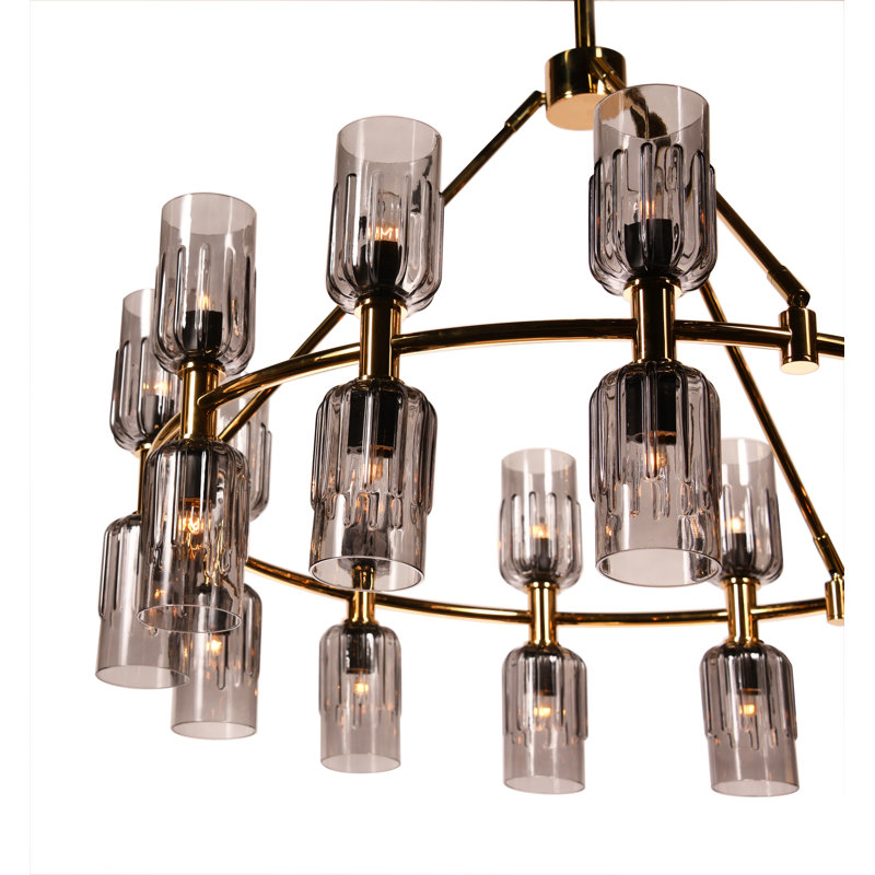 Lustre à roulettes Escalade, H 24 po x l 48 po x P 48 po, Laiton poli