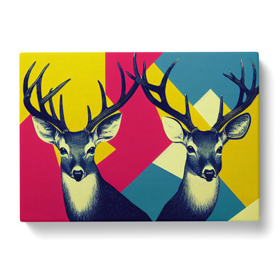 Two Abstract Stags Vol.2 - Wrapped Canvas