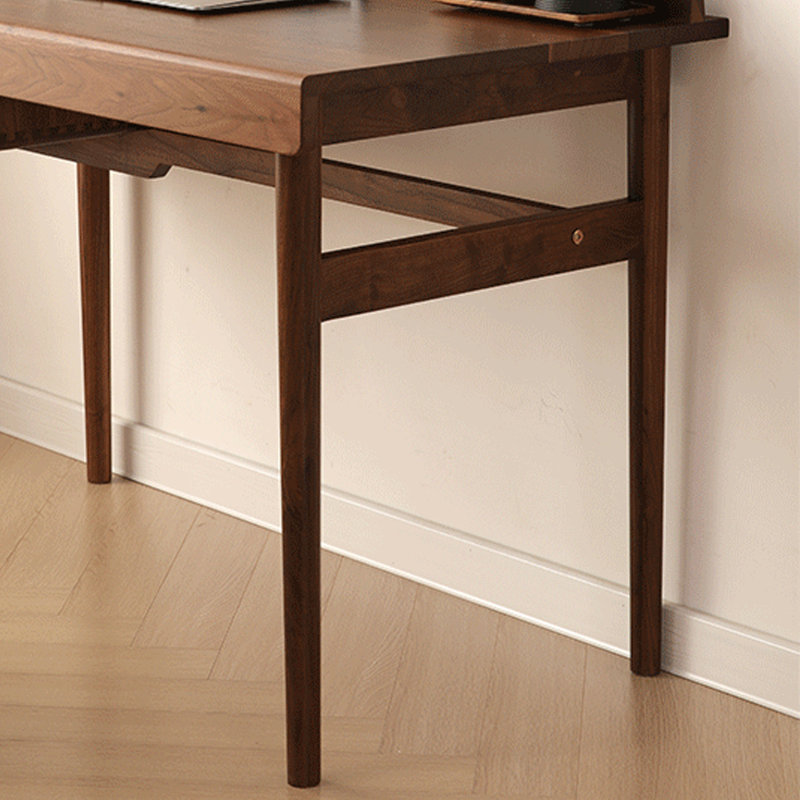 Simple Small-sized Walnut Solid Wood Writing Desk, 29.52" H x 47.24" W x 23.62" D