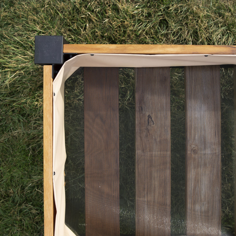 6 Cubic Foot Teak Raised Planter with Steel Legs