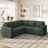 Hoelscher L-shaped Sleeper Sectional Upholstered Sofa Bed With Storage Space Green-122510077