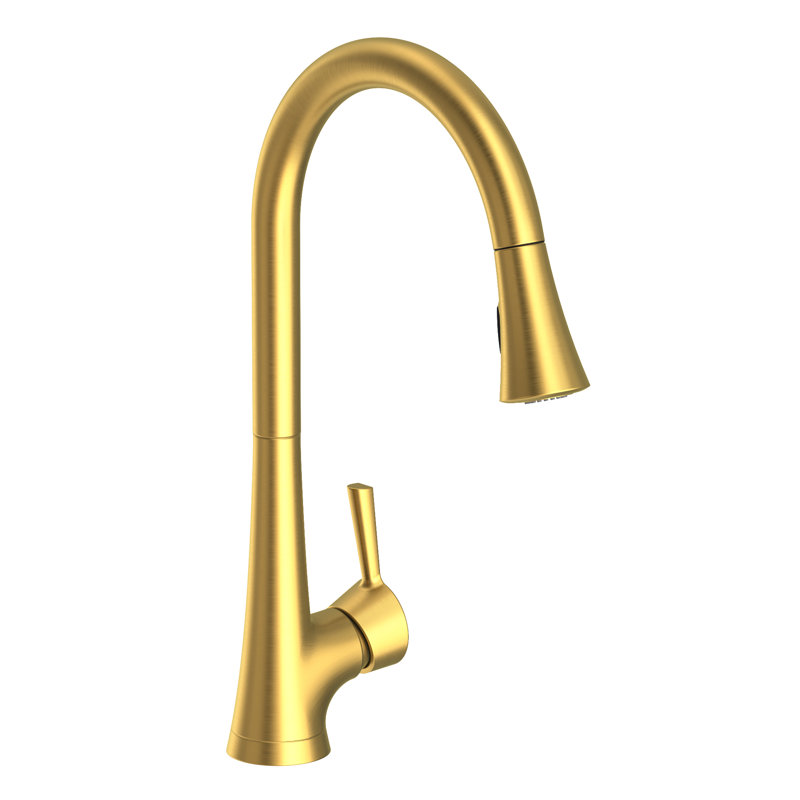 Vespera Single Handle Pull Down Kitchen Faucet, Satin Brass (PVD)