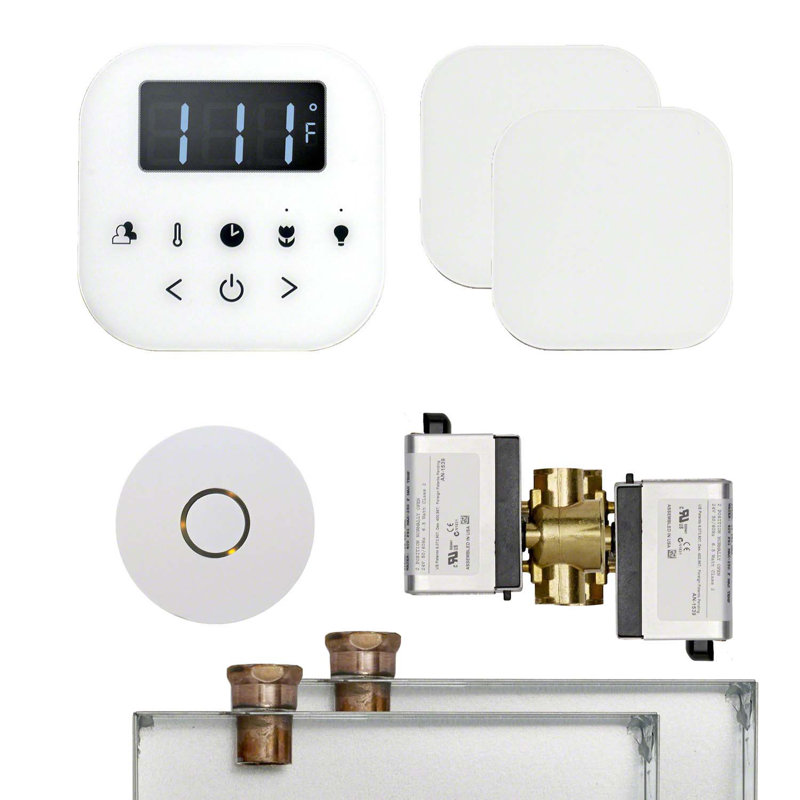 Ensemble de douche à vapeur pour butler, Blanc / chrome poli