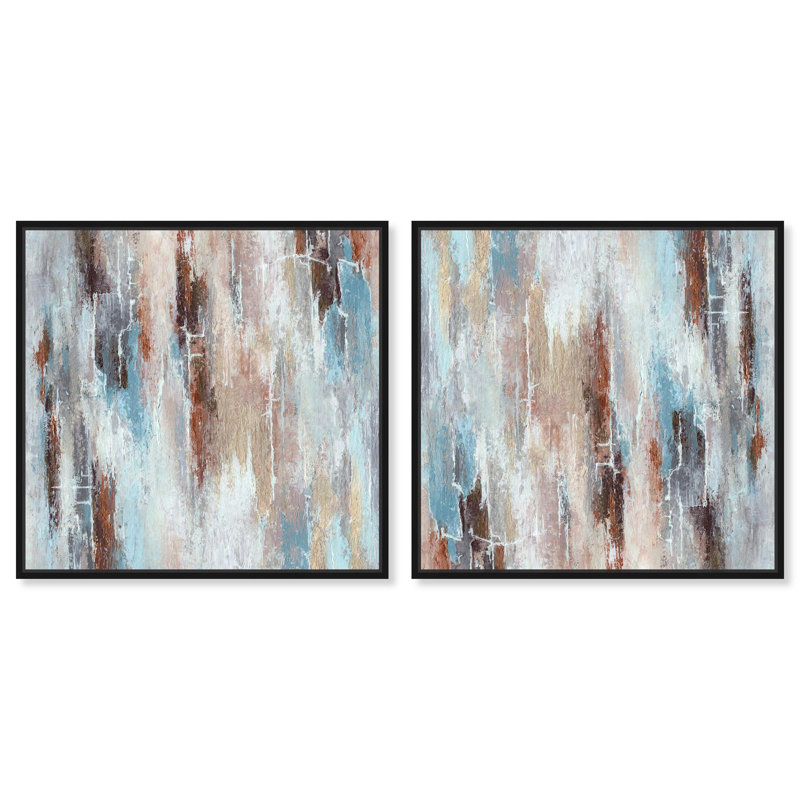 Ensemble de symphonie éternelle sur toile Bright Modern par Art Remedy, H 13 po x l 13 po, Cadre flottant noir