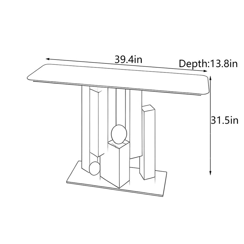 Luxury Style Entryway Console, 31.5" H x 39.4" W x 13.8" D