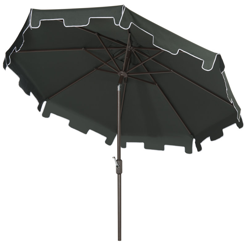 Parasol du marché Coramae, Vert foncé, Brun, 100,79 po L x 100,79 po po