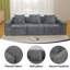 Canapé au sol, canapé à compression, canapé-lit au sol convertible avec accoudoirs à dossier, coussin en futon confortable, tissu chenille, pour la chambre à coucher du salon 100 x 36,2 x 27,6 pouces