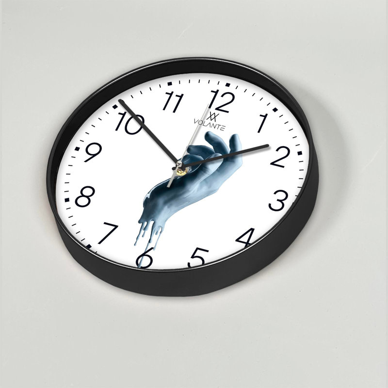 Cobleskill Elegant Decorative Wall Clock, 12 in Diameter, 1.8 in Thick | 100% Plastic Frame, Real Glass Cover | Perfect for Home Décor, Living Room, and Office | Stylish Timepiece with Modern Design