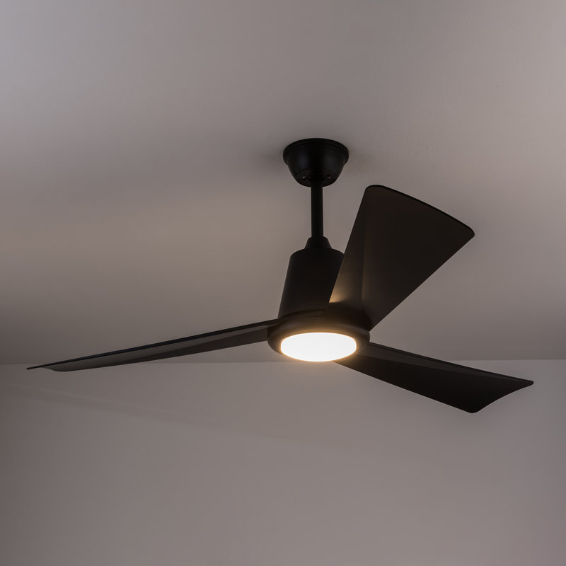 Modern Dimmable Ceiling Fan Light With Remote Control, 21.65" H x 42" W