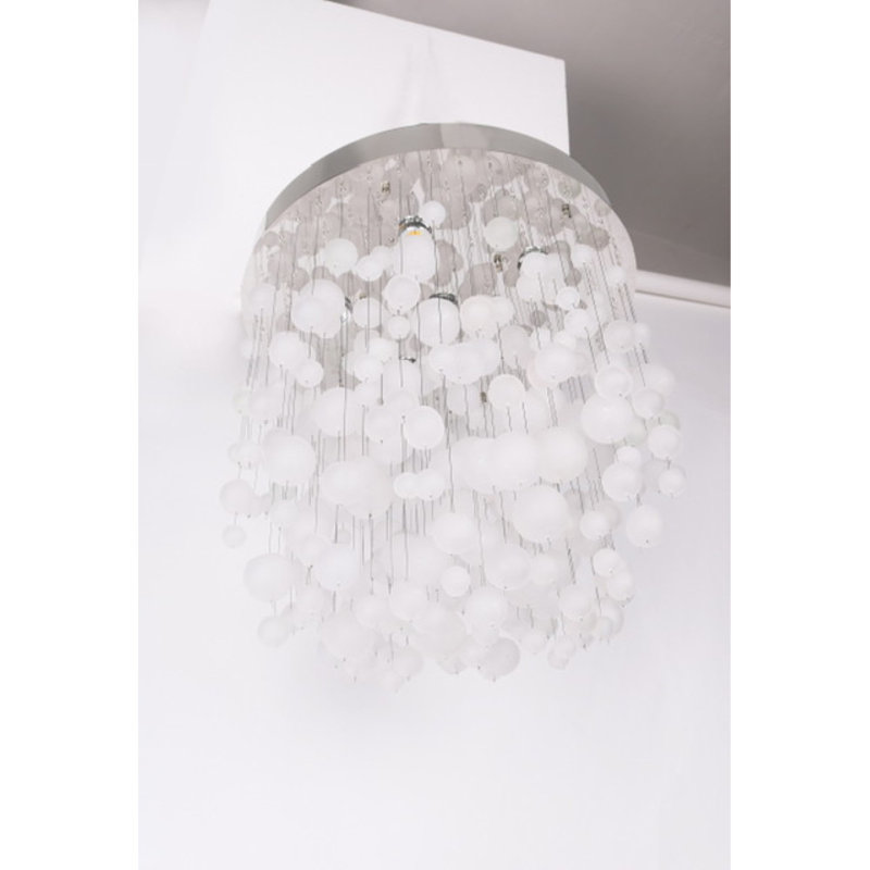 Lustre illusion d'intérieur Alan Mizrahi, Nickel brossé, Transparent, 31.5" Width x 31.5" Depth x 26" Height