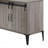 Grey Oak Writing Desk With Sliding Barn Door, Spacious Work Area And Built-In Cord Management For Modern Offices-1741077659