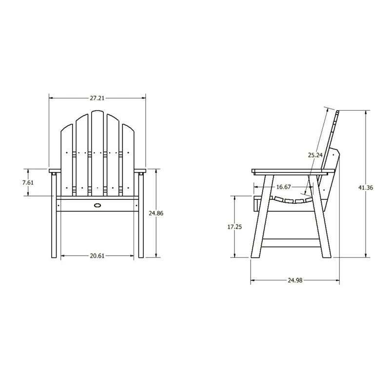Chaise Adirondack en plastique / résine Rialto, Eucalyptus