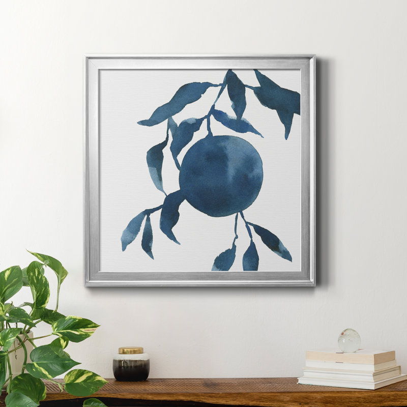 Indigo Oranges IV - reproduction encadrée de qualité supérieure - prête à être accrochée, H 34,5 po x l 34,5 po x P 1,5 po