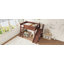 Lit mezzanine avec tablettes de rangement et garde-robe, lits mezzanine en bois massif avec glissière amovible et échelles-131128819-131128816