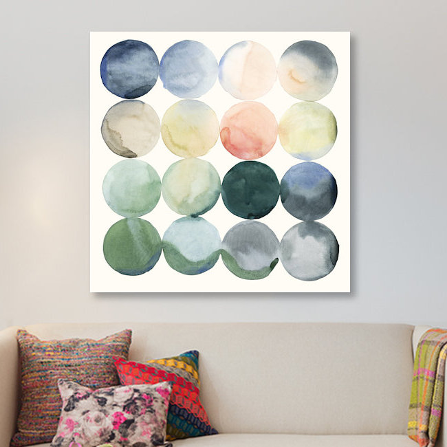 «Pastel Hoops I» par Grace Popp - Impression sur toile tendue sur châssis, H 48 po x l 48 po x P 1,5 po, Toile tendue