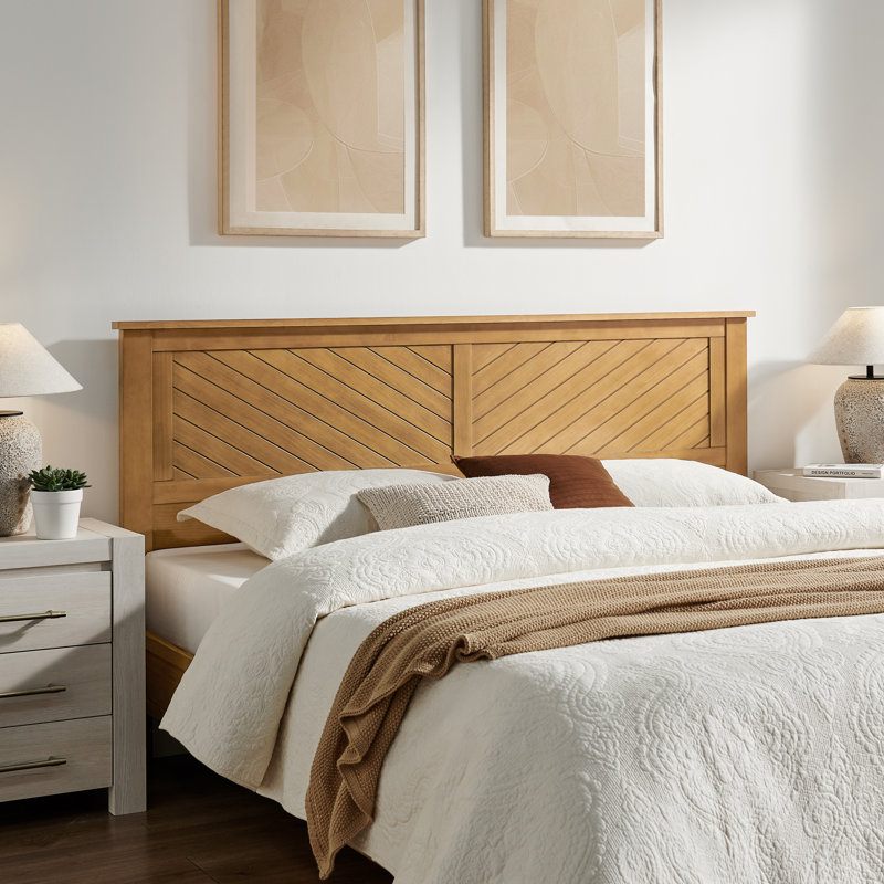 Chalco Solid Wood Headboard With Chamfer, King, Pine