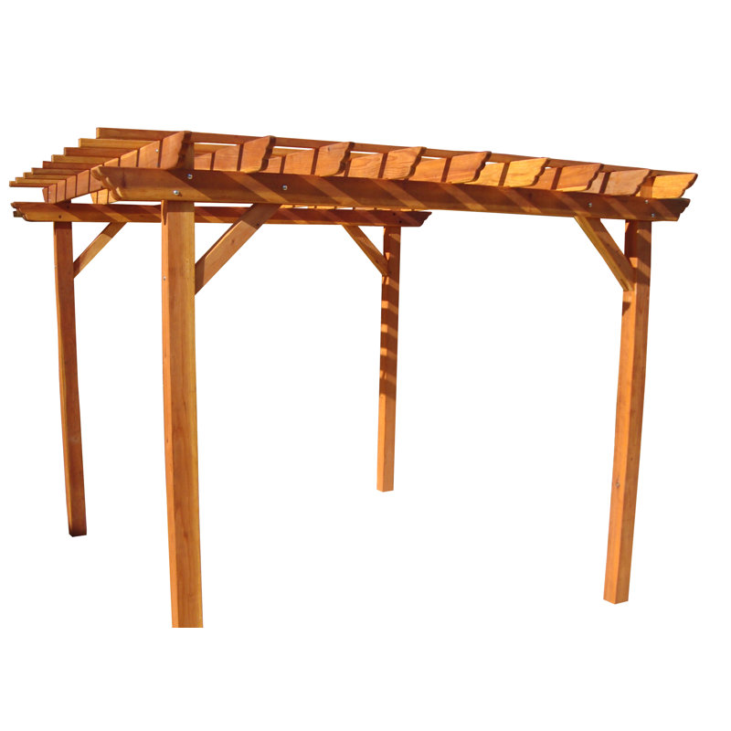 Redwood 20x20 Square Coastal Farmhouse Pergola