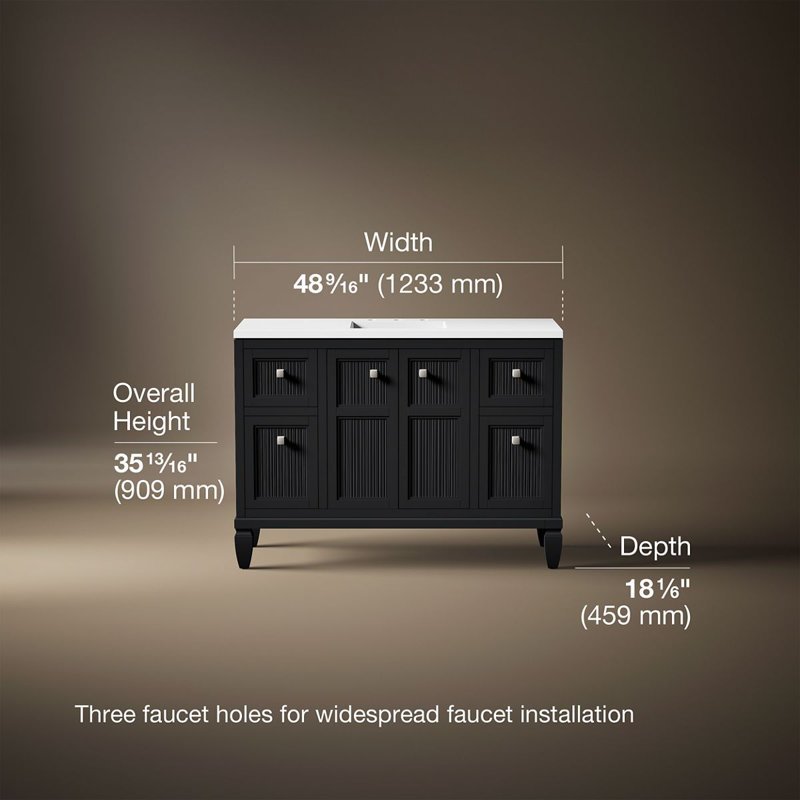 Hearthaven 48-In Bathroom Vanity Set, Slate Gray