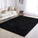 Luxury Black Shag Area Rug - Ultra-Soft Faux Fur Floor Mat for Modern Decor