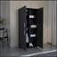 Armoire 70 po H, portes doubles, 6 tablettes, 2 tringles de suspension, noir-966544376