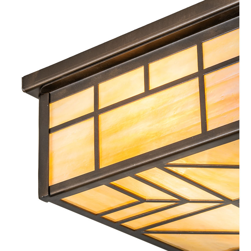 10" Square Santa Fe Flushmount, Antique Copper