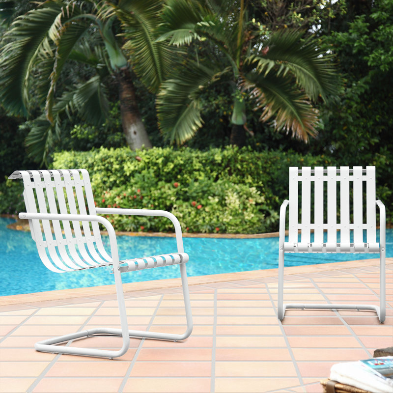 Chaise de patio Burley, Satin blanc