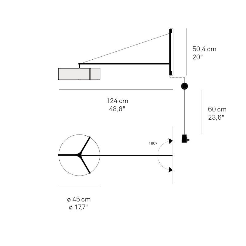 Thesis 1 - Light LED Swing Arm, Matte Ivory, Ivory White, 3000K