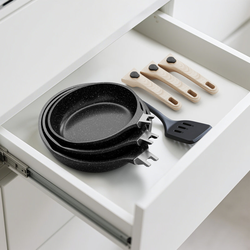 Aluminum Non-Stick Frying Pan Set, Grey