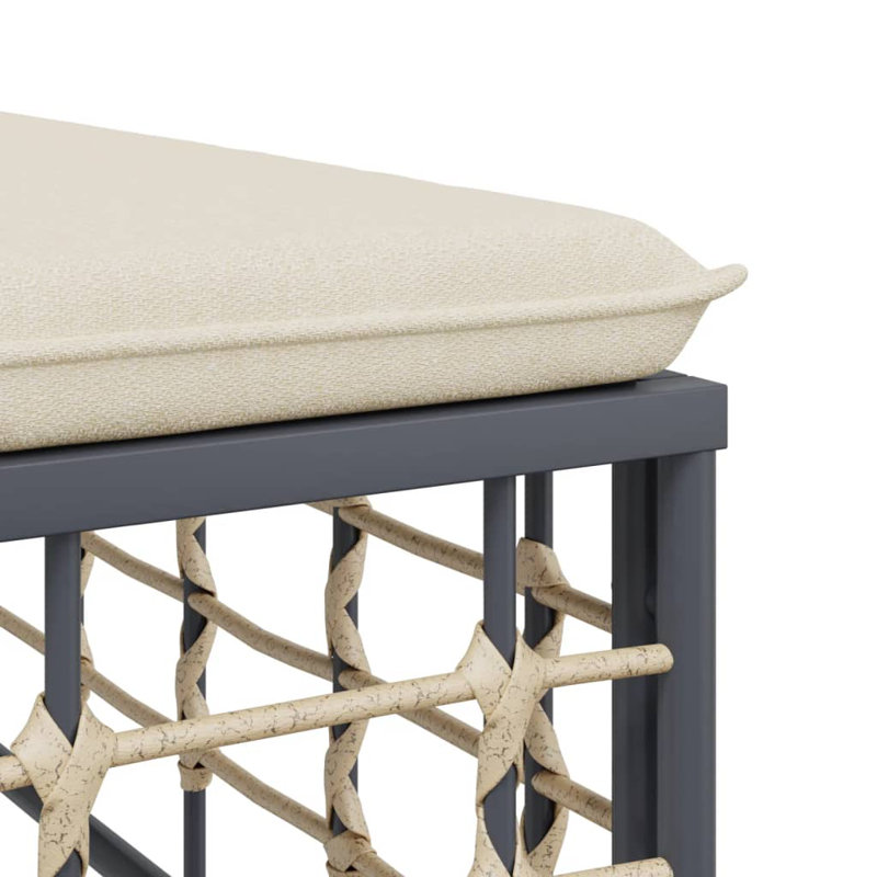 Lukesha 28.3'' Wide Square Patio Sofa with Cushions, Beige