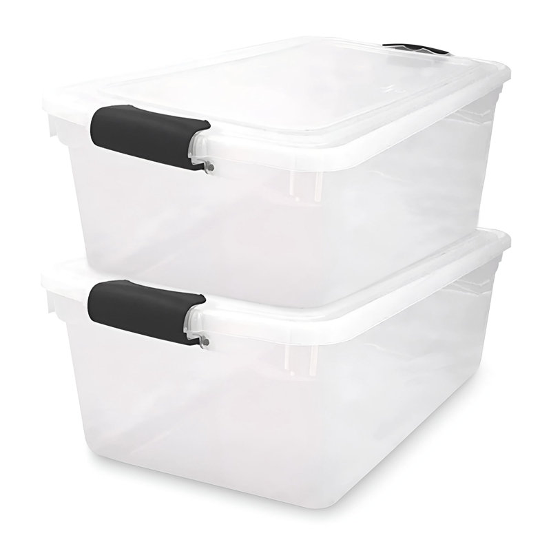 Bac de rangement empilable à usages multiples Homz, 64 pte, Gris
