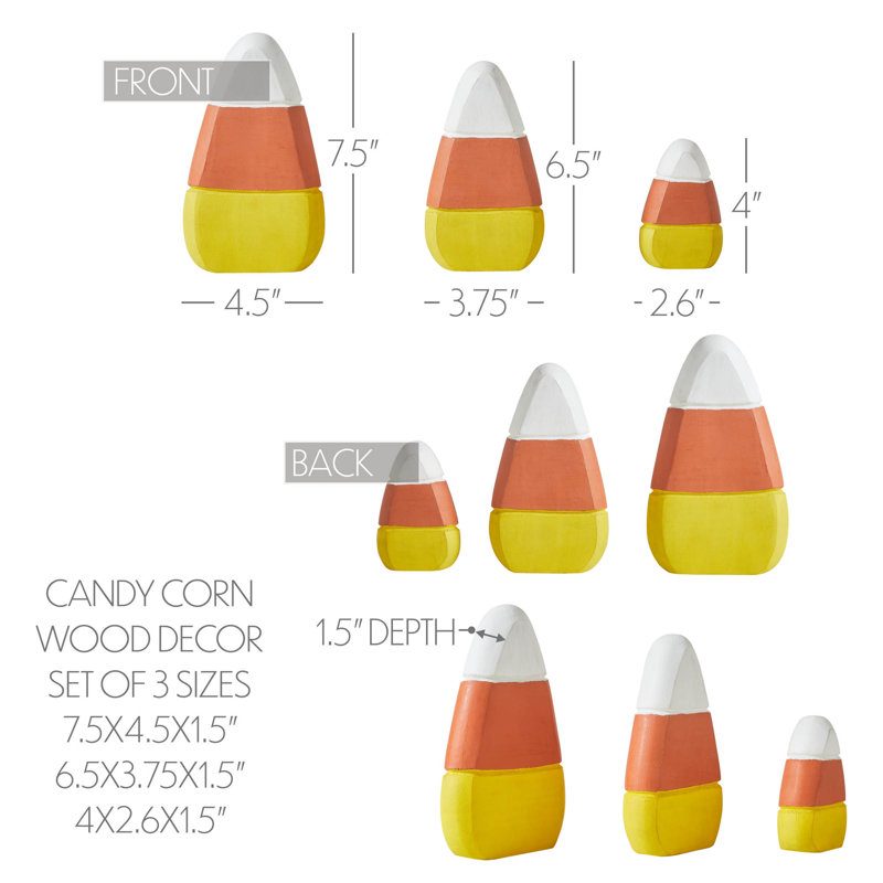 Candy Corn Decor Set of 3 Sizes
