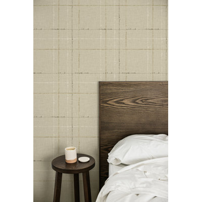  Designs Gorton Plaid Embossed Vinyl Unpasted Wallpaper