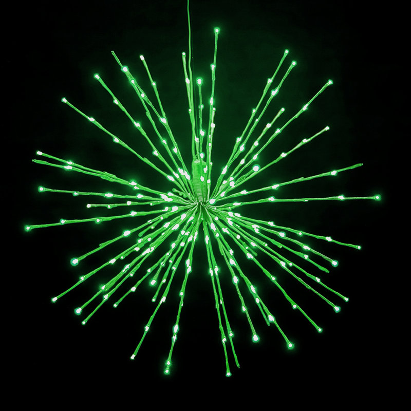 32in Spritzers LED Twinkle Lantern, Green, 24" H x 24" L x 24" W