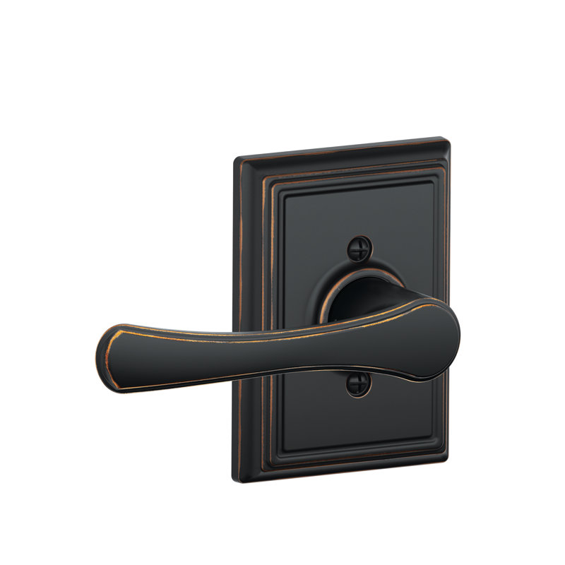 Avila Lever with Addison Trim Non-Turning Lock, Aged Bronze