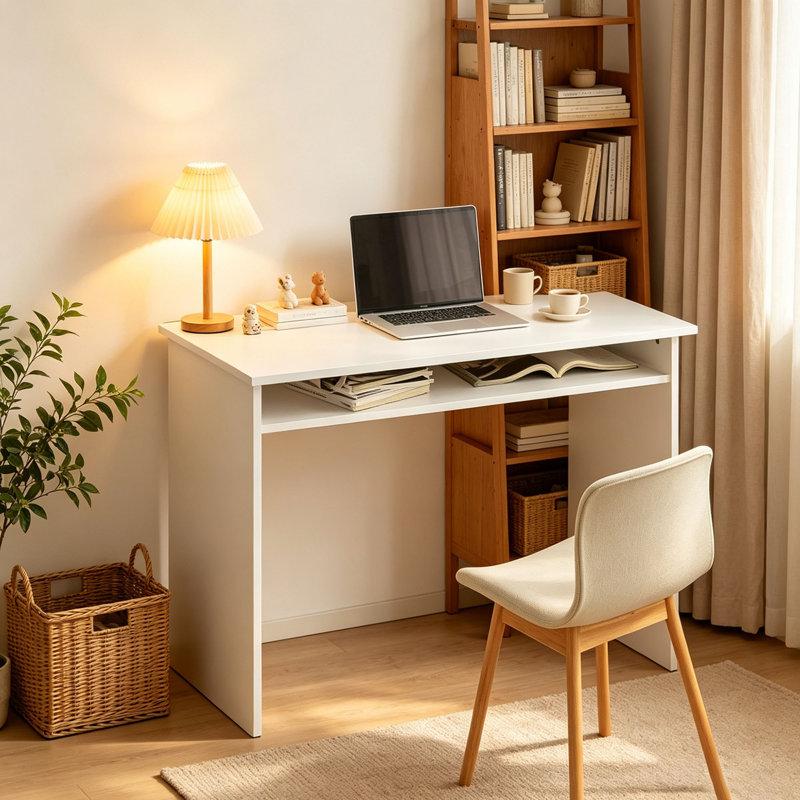 Particle Board / Chipboard Computer Desk, White