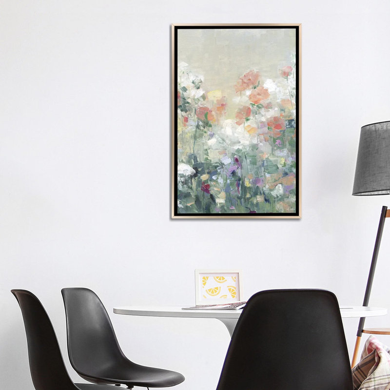 «Garden Symphony II», reproduction d'art sur toile encadrée, 40 po x 26 po, Toile avec cadre, Champagne